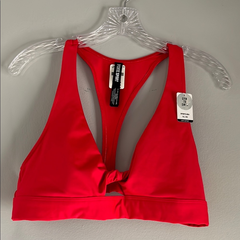 PINK Victoria's Secret Bright Red Sports Bra